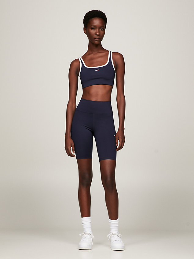 blue sport essential low support skinny fit bra for women tommy hilfiger