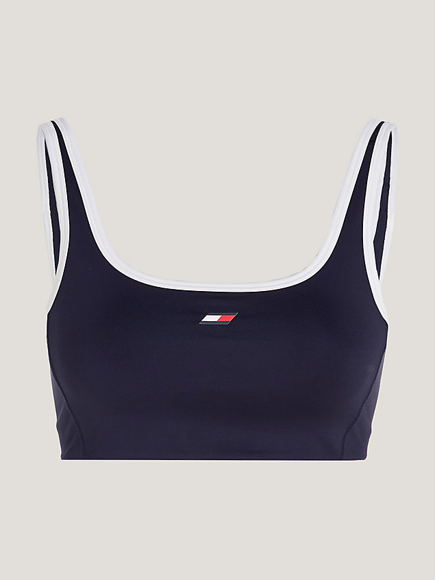 blue sport essential low support skinny fit bra for women tommy hilfiger