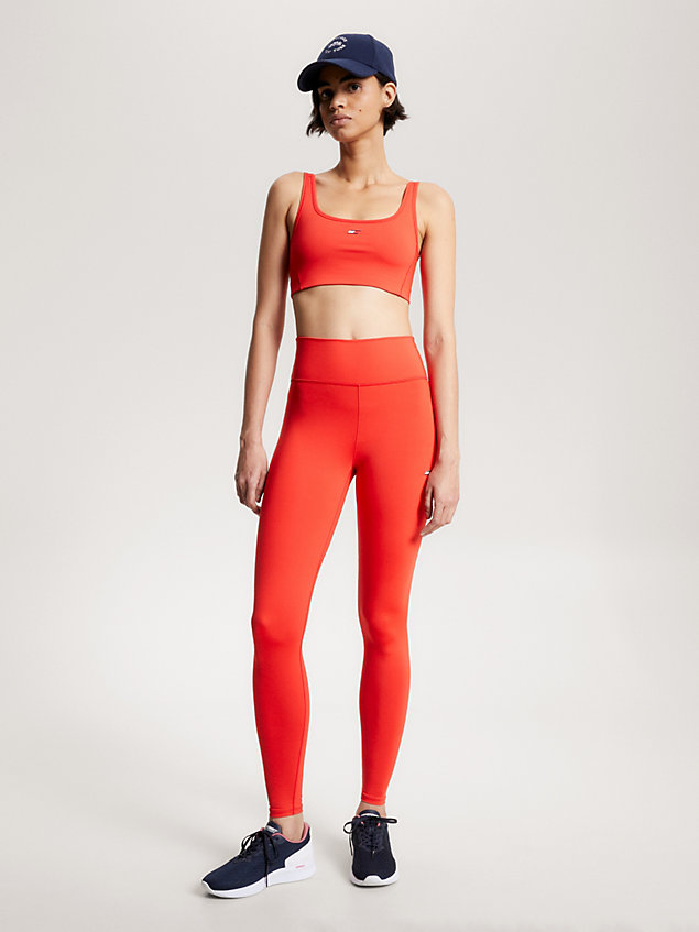 orange sport essential skinny fit low support bh voor dames - tommy hilfiger