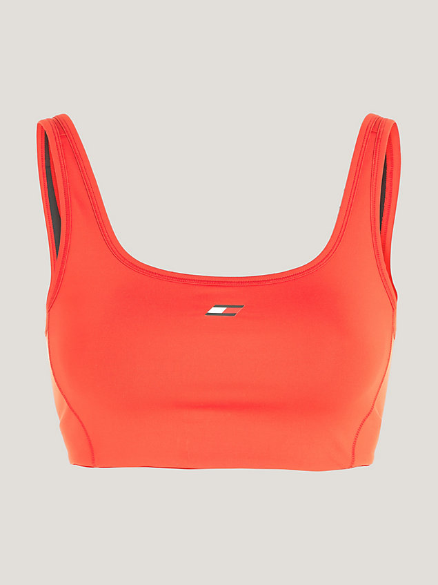 orange sport essential low support skinny fit bra for women tommy hilfiger