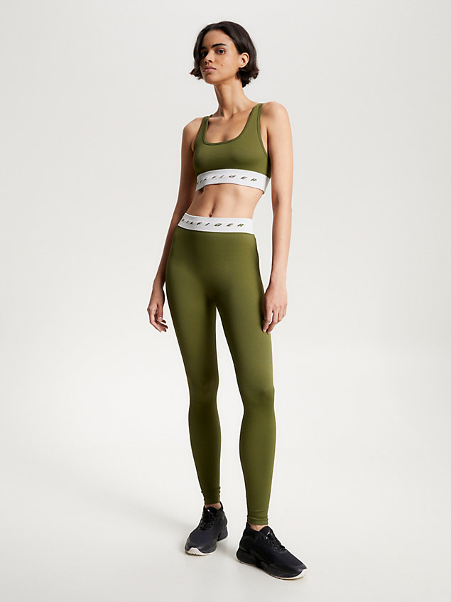 green sport full length skinny fit leggings for women tommy hilfiger
