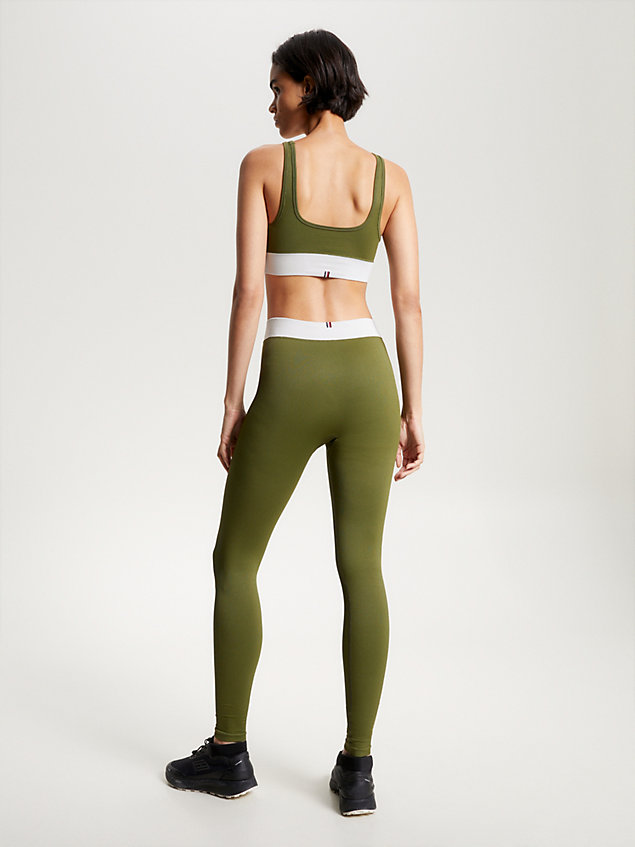 green sport full length skinny fit leggings for women tommy hilfiger