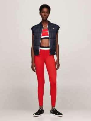 orange sport skinny fit leggings mit voller länge für damen - tommy hilfiger