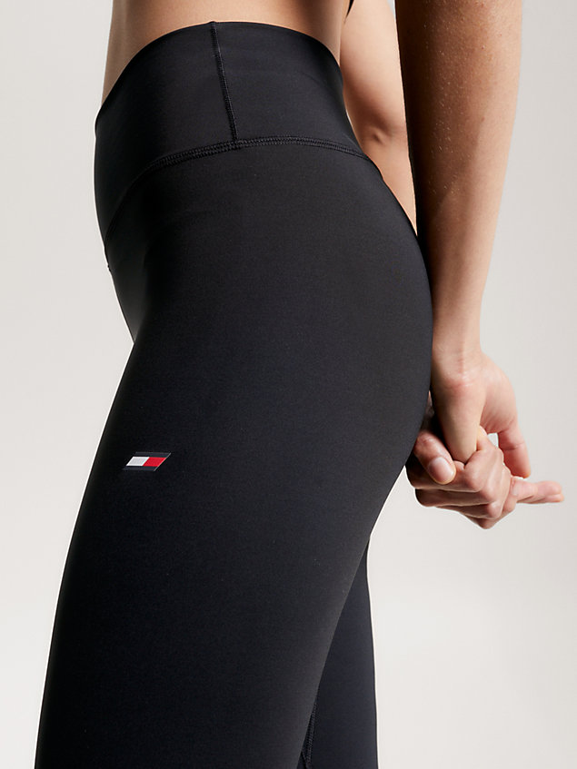 black sport essential full length skinny fit leggings for women tommy hilfiger