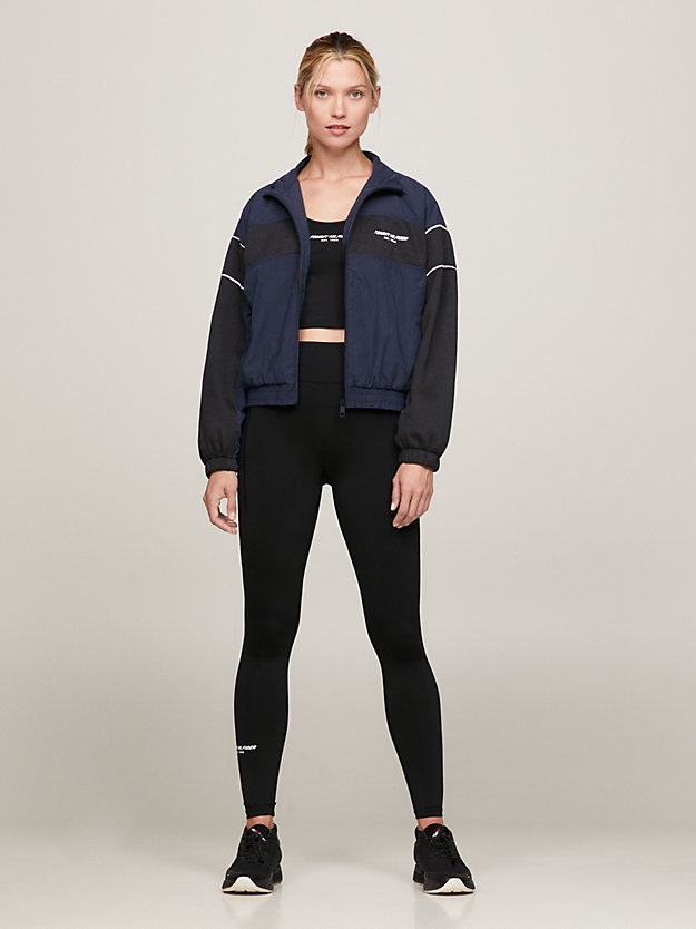 giacca sport relaxed fit color block blu da donna tommy hilfiger