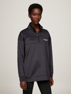 Women's black cheap half zip sweatshirt