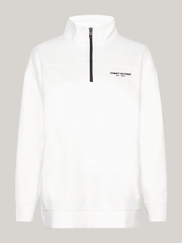 white sport essential relaxed fit logo-sweatshirt für damen - tommy hilfiger