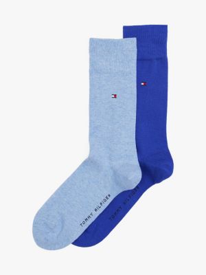 blue 2-pack flag embroidery socks for men tommy hilfiger