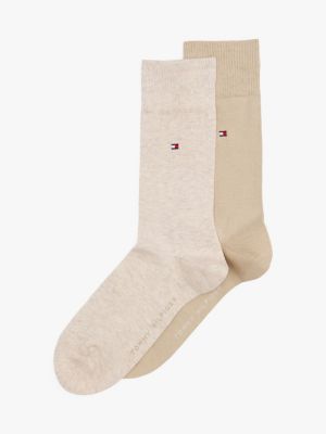 brown 2er-pack socken mit flag-stickerei für herren - tommy hilfiger