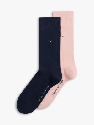 2 pack calzini con logo e bandierina ricamata pink da uomini tommy hilfiger