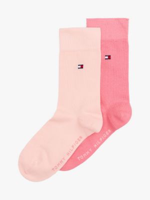 2 pack calzini con bandierina rosa da gender-inclusive bambini tommy hilfiger