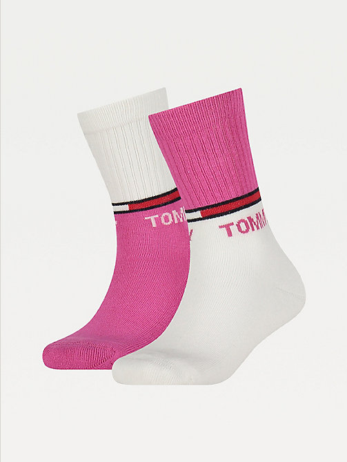 pink 2-pack sports socks for unisex tommy hilfiger