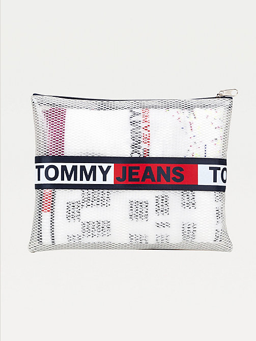 white 3-pack stretch cotton gift box socks for unisex tommy jeans