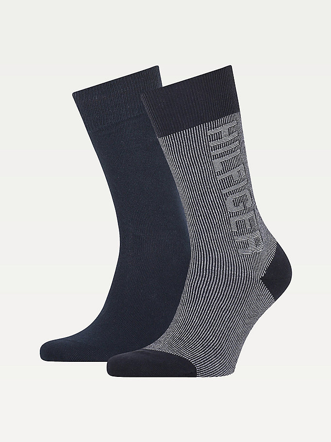 blue 2-pack dot socks for women tommy hilfiger