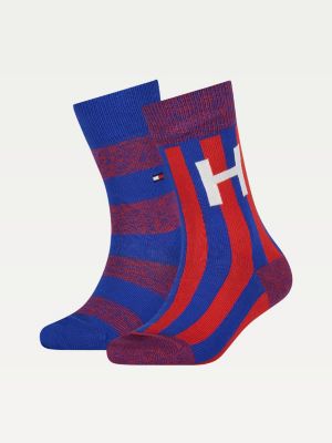 2 Pack Varsity Letter Socks Blue Tommy Hilfiger
