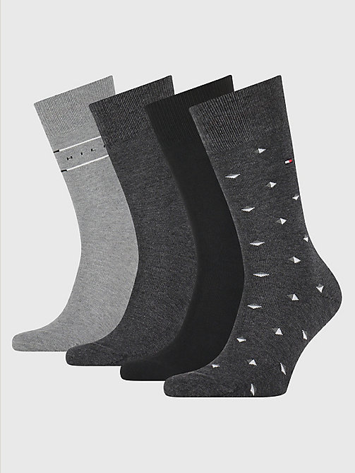 pack de 4 pares de calcetines clásicos y caja negro de men tommy hilfiger