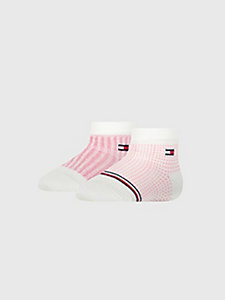 pink 2-pack bird's eye socks for unisex tommy hilfiger