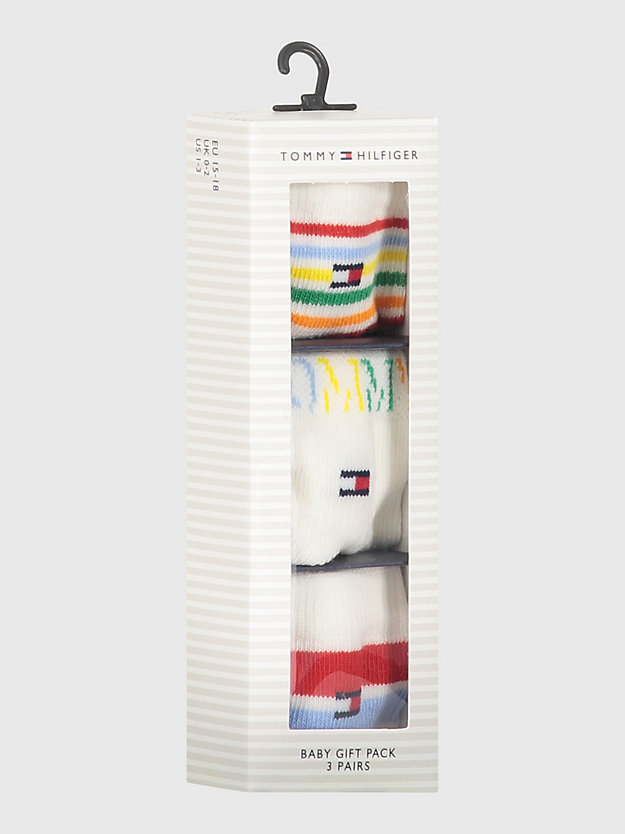 MULTICOLOR 3-Pack Socks Gift Box for newborn TOMMY HILFIGER