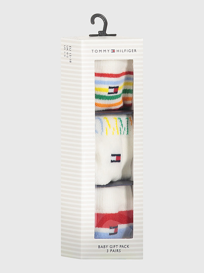 Confezione regalo 3 pack calzini multicolori Tommy Hilfiger Bambino Abbigliamento Intimo Calze 