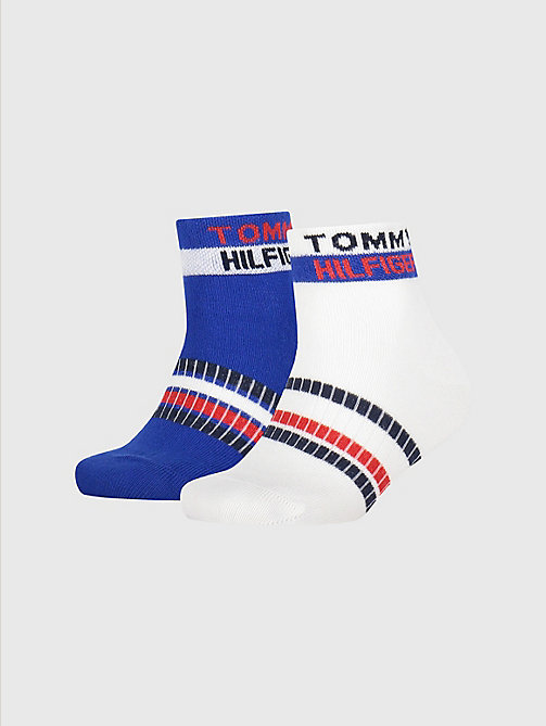blue 2-pack logo ankle socks for unisex tommy hilfiger