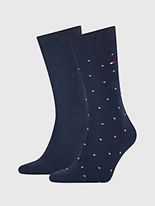 blue 2-pack dot socks for men tommy hilfiger