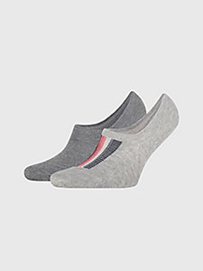 grey 2-pack high cut footie socks for men tommy hilfiger