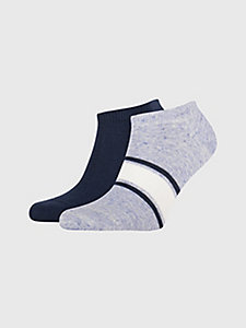 blue 2-pack multicolour melange trainer socks for men tommy hilfiger