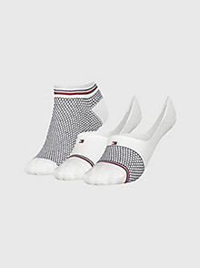 white 3-pack mixed silhouette socks gift box for women tommy hilfiger