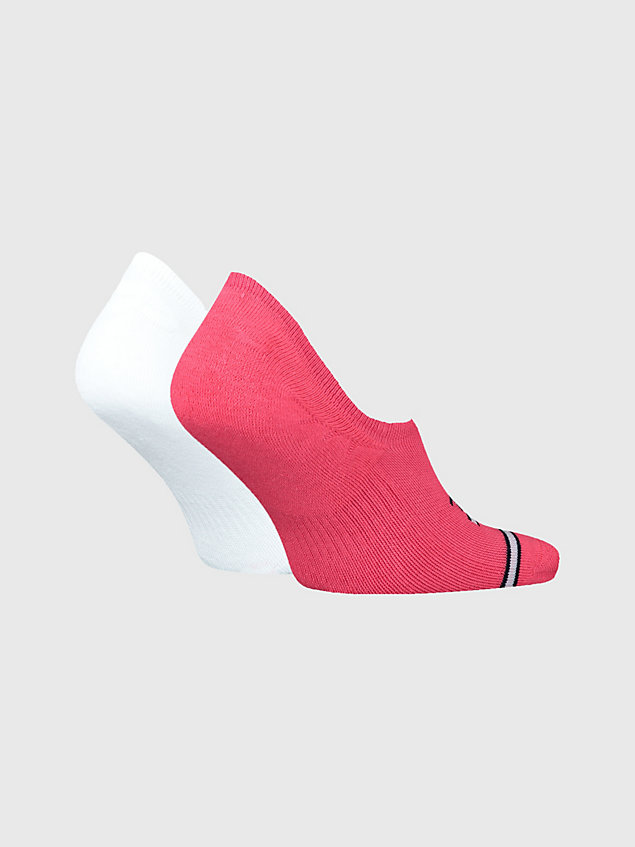 pink 2-pack logo footie socks for men tommy jeans