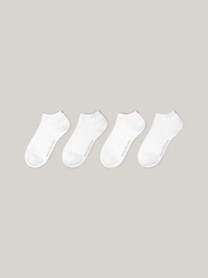 white 4-pack trainer socks for women tommy hilfiger