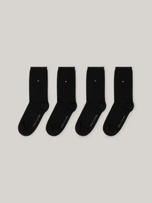 black 4-pack stretch cotton socks for women tommy hilfiger