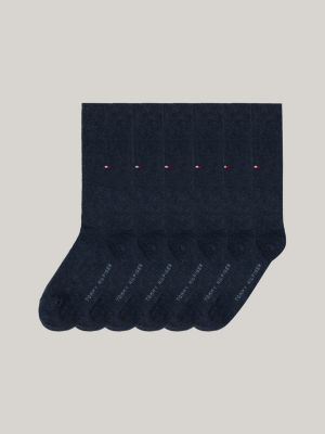 blue 6-pack stretch cotton socks for men tommy hilfiger