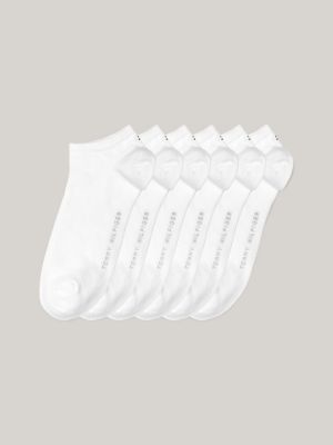 white 6-pack trainer socks for men tommy hilfiger