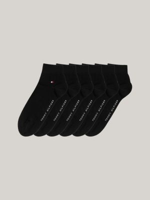 black 6-pack ankle socks for men tommy hilfiger