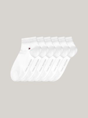 pack de 6 pares de calcetines tobilleros white de hombres tommy hilfiger