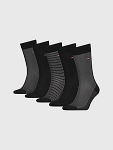 zwart cadeaubox met 5 paar sokken met birdseye voor heren - tommy hilfiger