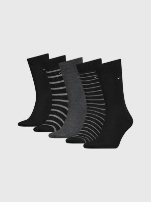 pack de 5 pares de calcetines en caja de regalo negro de hombre tommy hilfiger