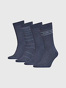 синий носки в полоску (подарочный комплект х 4) для женщины - tommy hilfiger