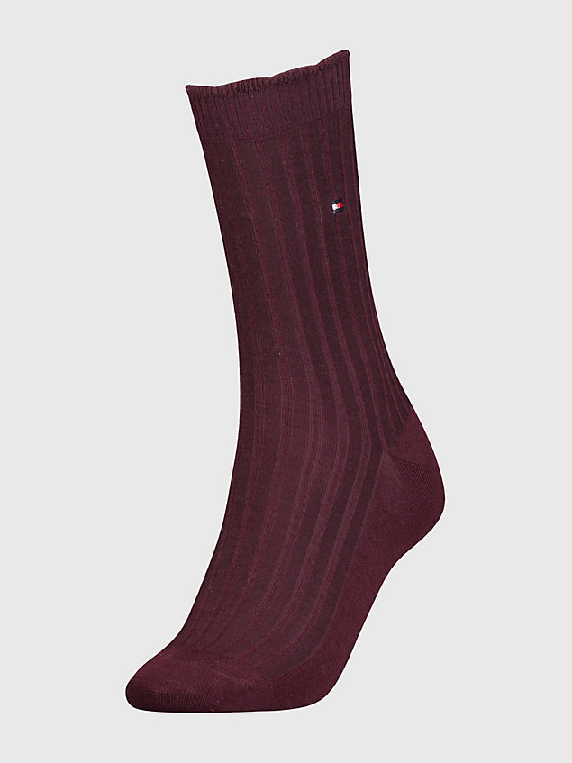 grey ribgebreide sokken voor dames - tommy hilfiger