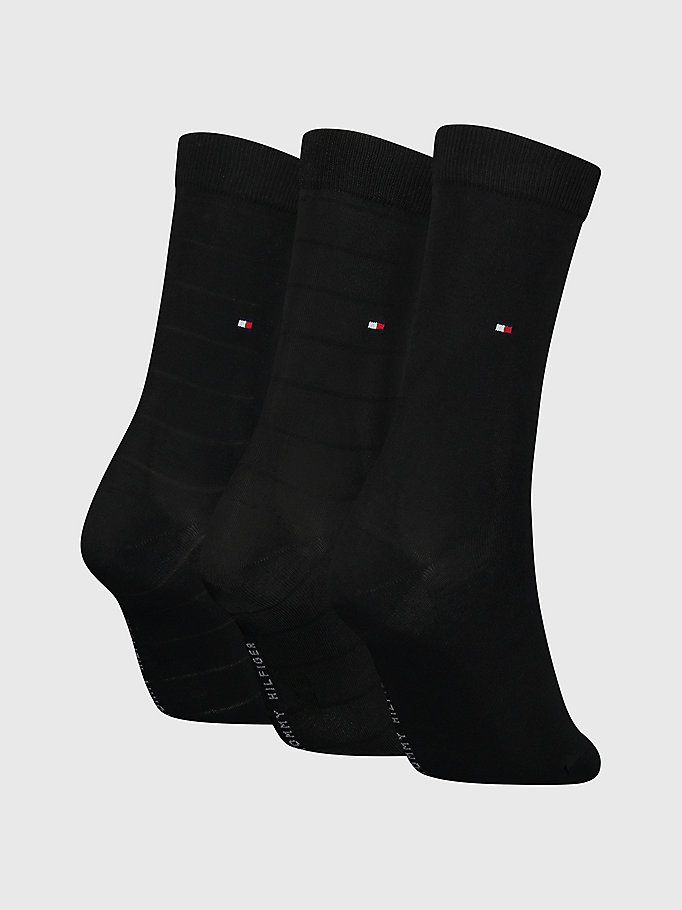 zwart cadeaubox met 3 paar korte sokken voor dames - tommy hilfiger