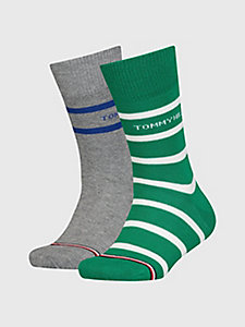 green kids' 2-pack breton stripe socks for unisex tommy hilfiger