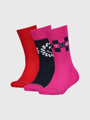 Kids' 3Pack Checkerboard Socks Gift Box PINK Tommy Hilfiger