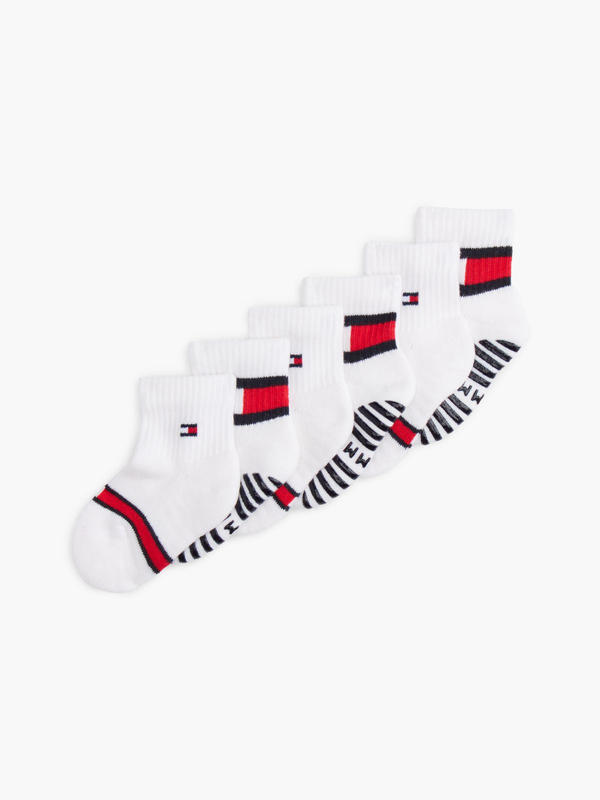 6-Pack Anti-Slip Fold-Over Cuff Socks — White