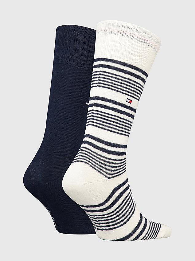 white 2-pack classics mixed stripe socks for men tommy hilfiger