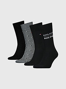 black 4-pack classics flag socks gift box for men tommy hilfiger