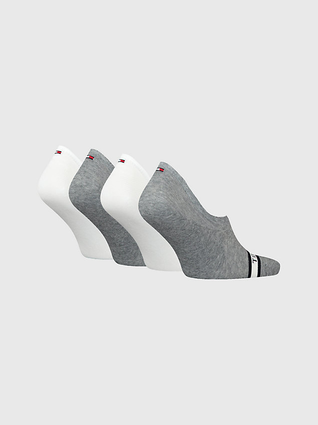 grey 4-pack logo footie socks gift set for men tommy hilfiger