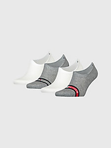 grey 4-pack logo footie socks gift set for men tommy hilfiger