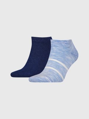 Sneakersocken Streifen melierten Hilfiger Blau Tommy 2er-Pack mit | |