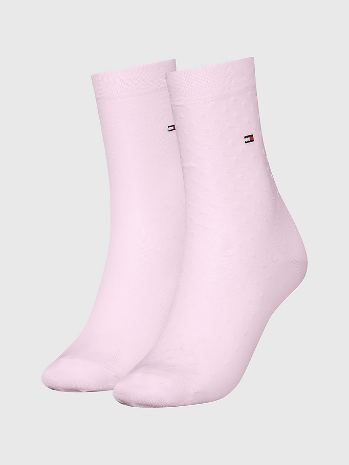 2-Pack Classics Dot Jacquard Socks | Pink | Tommy Hilfiger