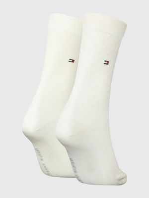 2-Pack Classics Hilfiger Socks | White | Dot Jacquard Tommy